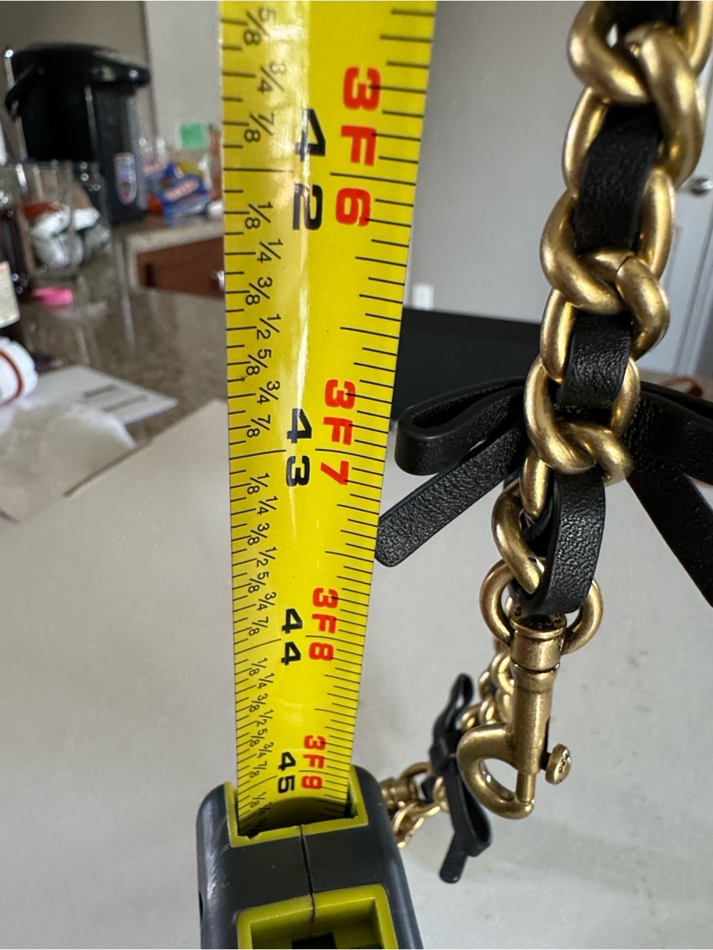 🖤 Black Leather and Gold-Tone Chain Strap🖤 - Picture 14 of 16